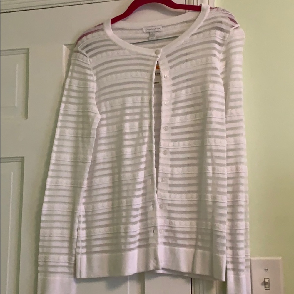 White cardigan